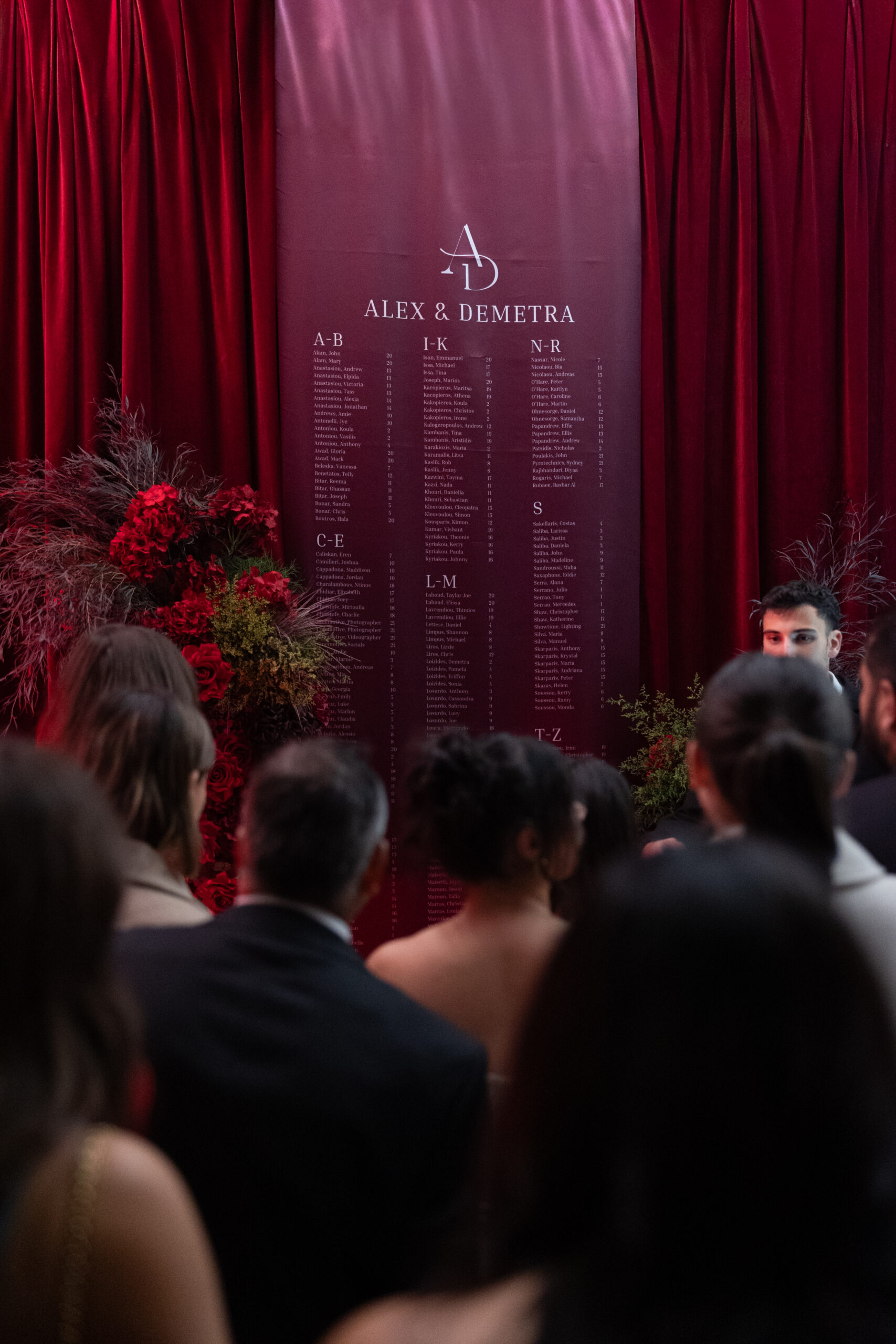 Wedding guests entering a reception venue